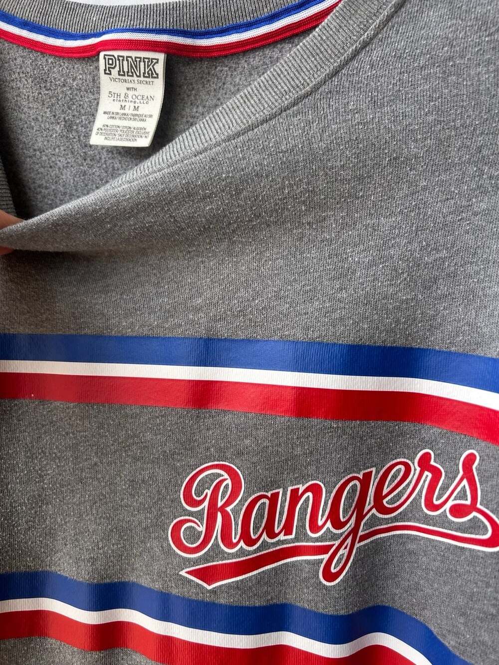 Victoria's Secret PINK x MLB Texas Rangers Striped Crewneck Sweatshirt